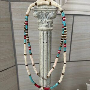 Native American Handmade Buffalo Bone Heishi Necklace